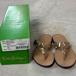 Lilly Pulitzer Gold Metallic Thong Sandals